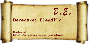 Derecskei Elemér névjegykártya